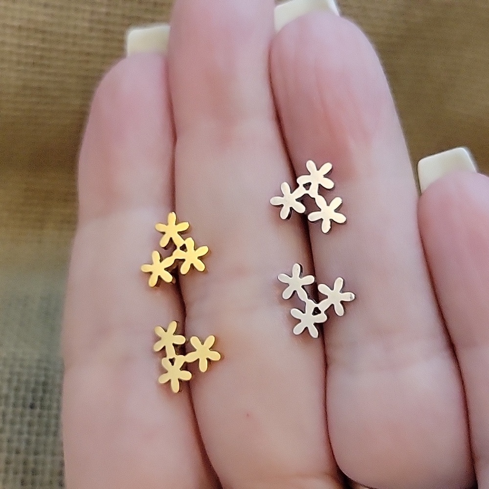 Flower Cluster Stud Earrings, choice of color